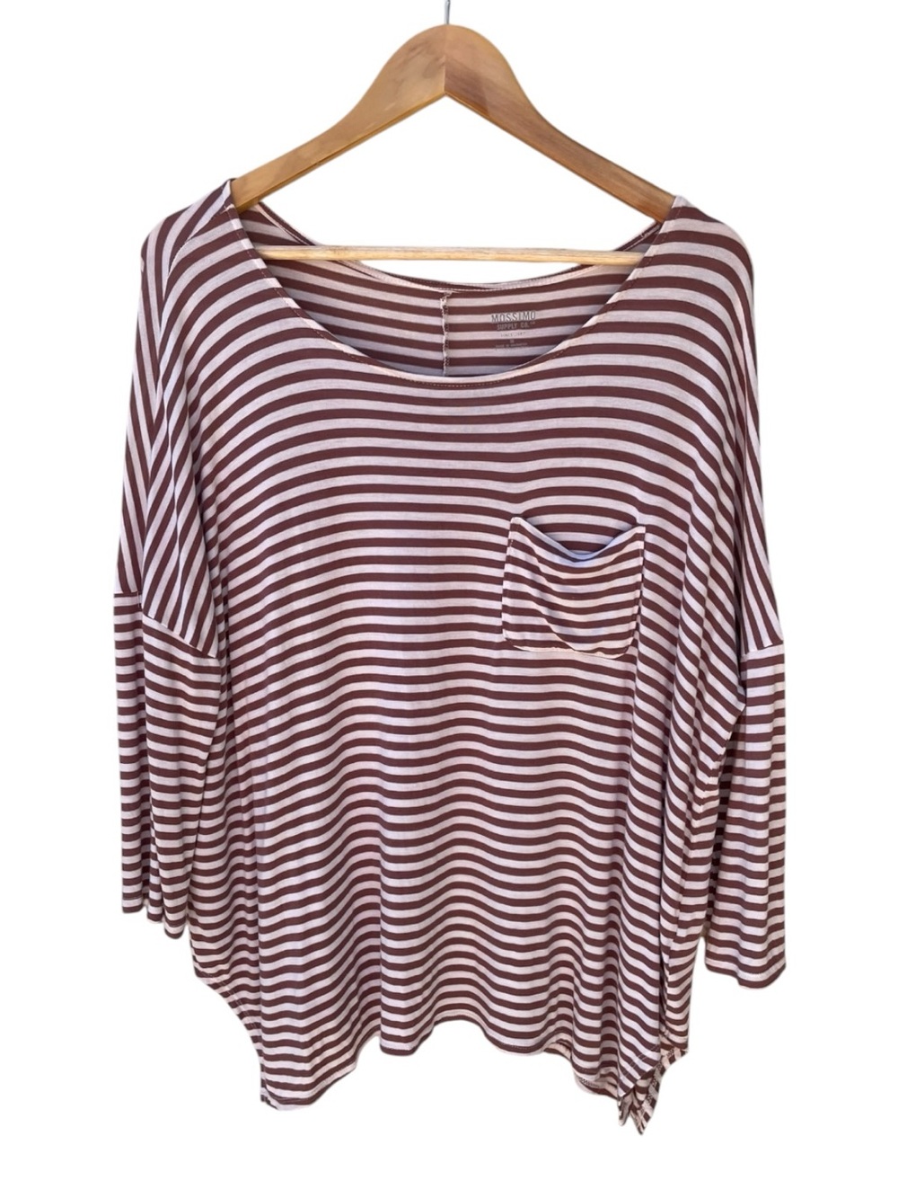 Mossimo Supply Co. Brown & Cream Dolman Shirt Sz Med
